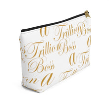 Load image into Gallery viewer, Gold &amp; White Accessory Pouch w T-bottom by Boss A Trillion - Boss A Trillion Brand Store
