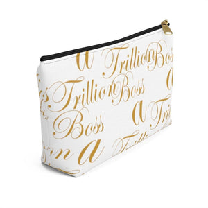 Gold & White Accessory Pouch w T-bottom by Boss A Trillion - Boss A Trillion Brand Store