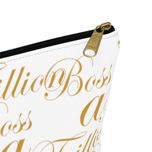 Gold & White Accessory Pouch w T-bottom by Boss A Trillion - Boss A Trillion Brand Store