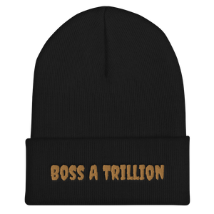 Spooky Rich Cuffed Beanie Gold Embroidery - Boss A Trillion Brand Store