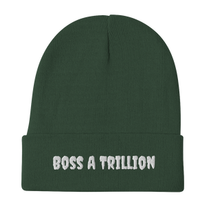 Spooky Rich White Embroidered Beanie - Boss A Trillion Brand Store
