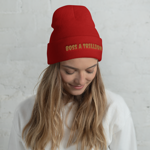 Spooky Rich Cuffed Beanie Gold Embroidery - Boss A Trillion Brand Store