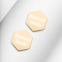 Load image into Gallery viewer, Diamond Hands Sterling Silver Hexagon Stud Earrings - Boss A Trillion Luxurious Brand &amp; Store

